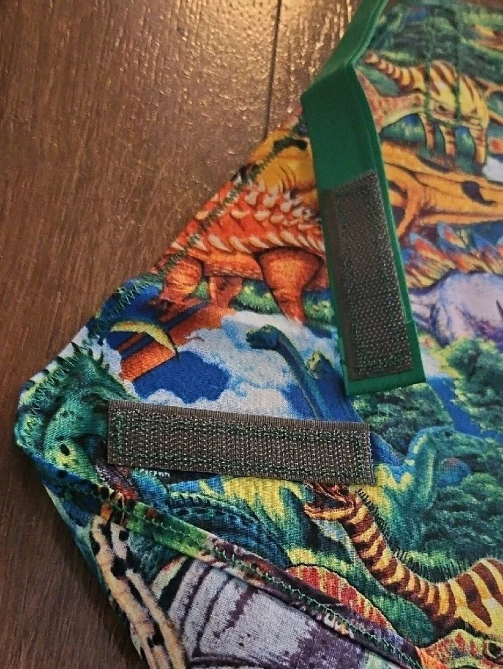 Kids Dinosaur Print Apron with Green Straps
